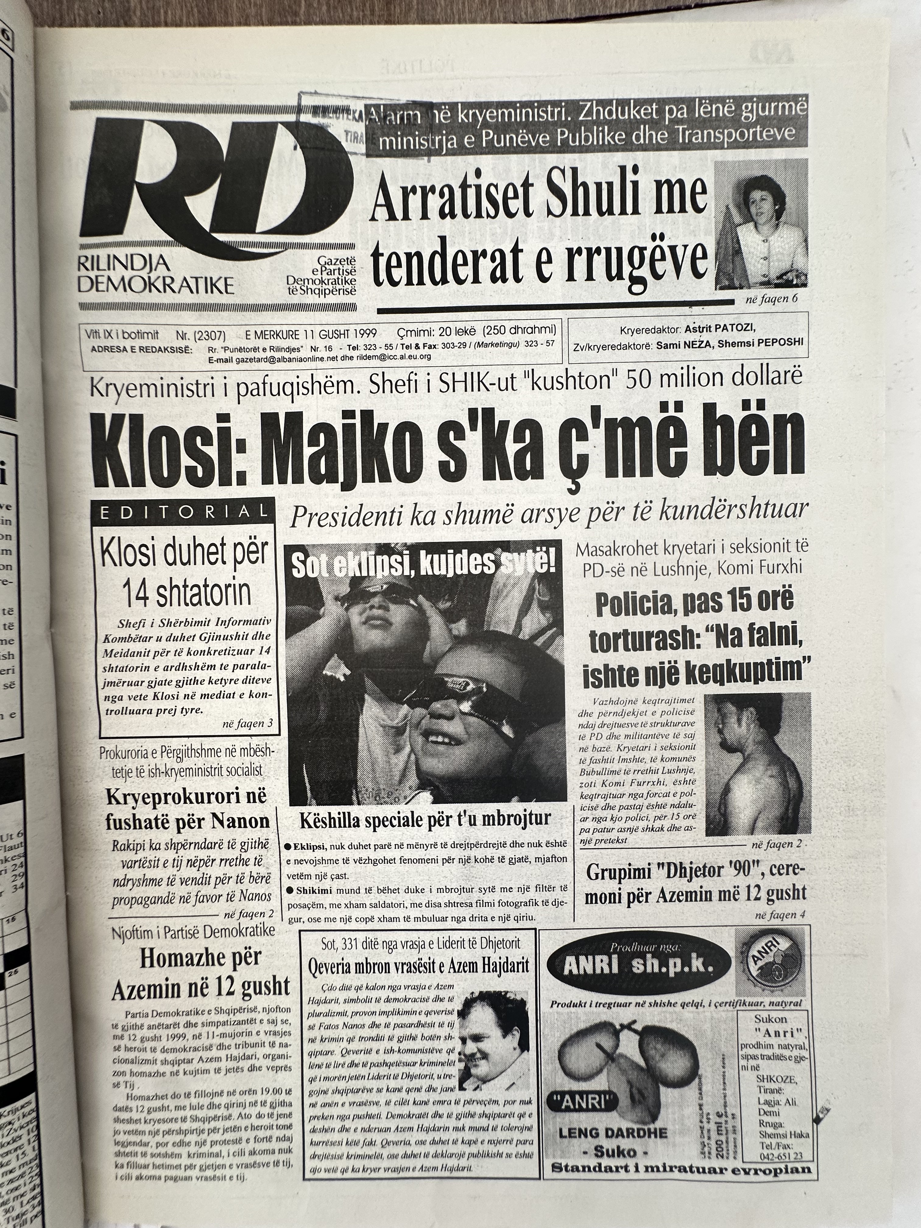 Rilindja Demokratike 1999-08-11